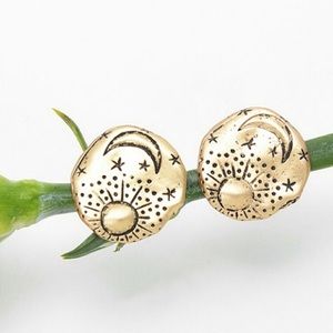 ✨ Celestial Stud Earrings Burnished Gold